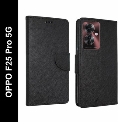 Mehsoos Flip Cover for OPPO F25 Pro 5G(Black, Dual Protection, Pack of: 1)