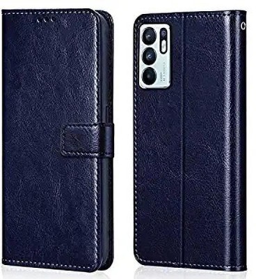 TIRUPATI Flip Cover for Oppo Reno6 Pro 5G Reno 6 Pro 5G, Premium Segment Exclusive Back Cover(Blue, Dual Protection, Pack of: 1)