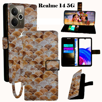 Mxkart Flip Cover for Realme 14 5G(Yellow, Pack of: 1)