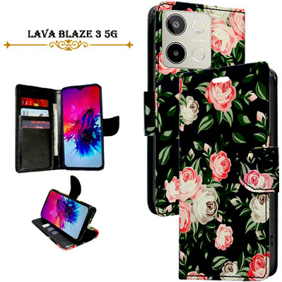 Mxkart Flip Cover for Lava Blaze 3 5G(Black, Pack of: 1)