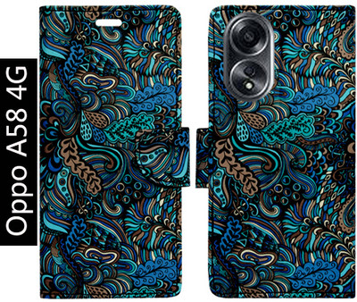 Toklot Flip Cover for Oppo A58 4G(Blue, Pack of: 1)