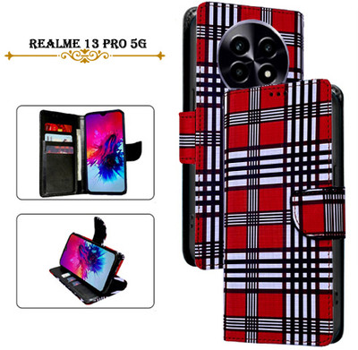 Cutemart Flip Cover for Realme 13 Pro 5G(Red, Pack of: 1)