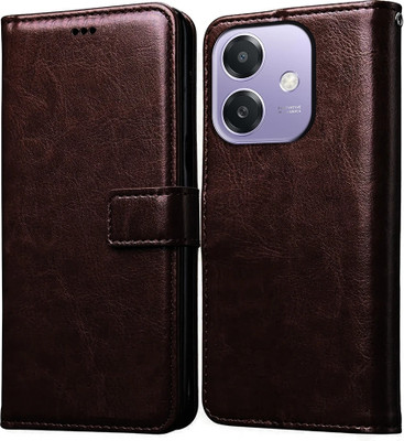 Casotec Flip Cover for Oppo A3 5G, Oppo A3x 4G, REDMI A3X(Brown, Pack of: 1)