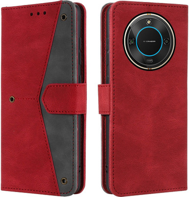Autofocus Flip Cover for Lava Blaze 2 5G(Red, Grey, Cases with Holder, Pack of: 1)