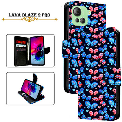 Cutemart Flip Cover for Lava Blaze 2 Pro(Black, Pack of: 1)