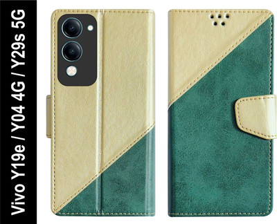 SBMS Flip Cover for Vivo Y19e / Vivo Y04 4G / Vivo Y29s 5G Back Cover Case with Magnatic Closure(Green, Shock Proof, Pack of: 1)