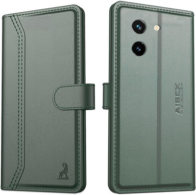 AIBEX Flip Cover for Vivo T3x 5G |Premium Leather Finish | Magnetic Closure | Kickstand Feature | Shockproof(Green, Magnetic Case, Pack of: 1)