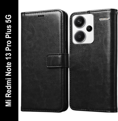 Casotec Flip Cover for Mi Redmi Note 13 Pro Plus 5G(Black, Pack of: 1)