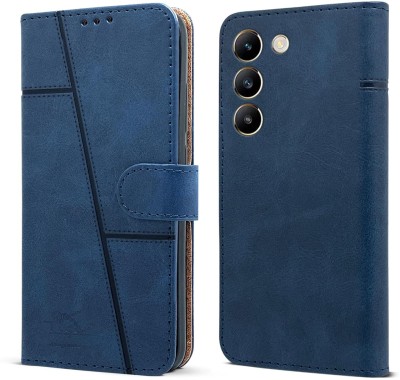 YoZoo Flip Cover for Vivo T3 5G / Vivo Y200e 5G|Vegan PU Leather |Foldable Stand & Pocket(Blue, Dual Protection, Pack of: 1)