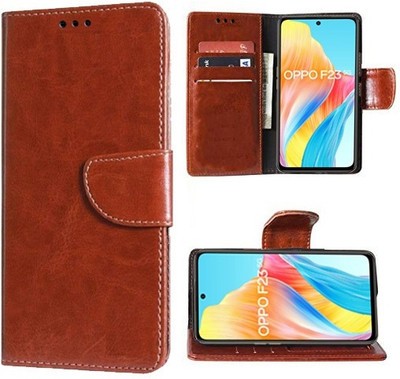 Carnage Flip Cover for OPPO F23 5G, OPPO A98 5G(Brown, Cases with Holder, Pack of: 1)