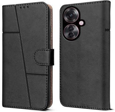 ICYNICS Flip Cover for oppo f25 pro 5g(Black, Dual Protection, Pack of: 1)