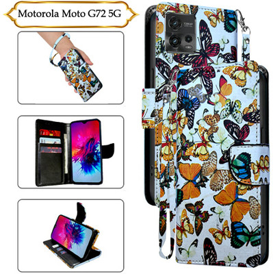 PARGO Flip Cover for Motorola Moto G72 5G(White, Pack of: 1)