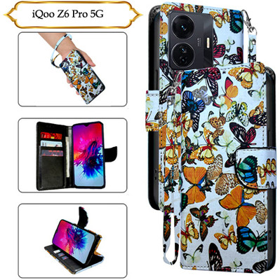 PARGO Flip Cover for iQOO Z6 Pro 5G(White, Pack of: 1)