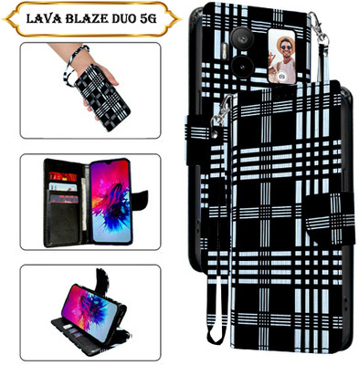 SALGO Flip Cover for Lava Blaze Duo 5G(Black, Pack of: 1)