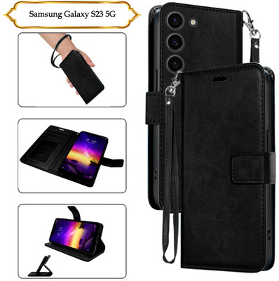 PARGO Flip Cover for Samsung Galaxy S23 5G(Black, Pack of: 1)
