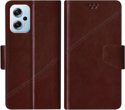 SBMS Flip Cover for Redmi K50i 5G(Brown, Shock Proof, Pack of: 1)