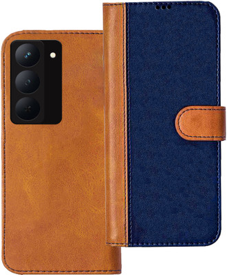 GLOBAL NOMAD Flip Cover for RealMe P3x 5G, Realme P3X 5G(Blue, Brown, Dual Protection, Pack of: 1)