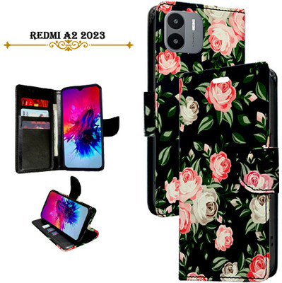 Asmart Flip Cover for Redmi A2 2023(Black, Pack of: 1)