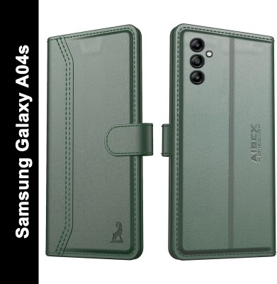 AIBEX Flip Cover for Samsung Galaxy A04s|Vegan PU Leather |Foldable Stand & Pocket |Magnetic Closure(Green, Cases with Holder, Pack of: 1)