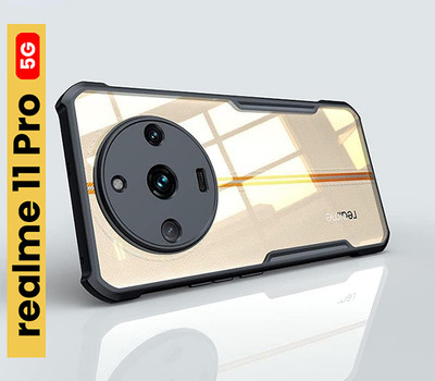 WAREVA Flip Cover for realme 11 pro 5G, REALME 11 PRO [5G], Realme 11Pro 5G(Black, Transparent, Camera Bump Protector, Pack of: 1)