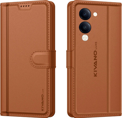 KIVANO LUXE Flip Cover for Vivo T4 Lite 5G / iQOO Z10 Lite 5G / Vivo Y19 5G / Vivo Y19e(Brown, Magnetic Case, Pack of: 1)