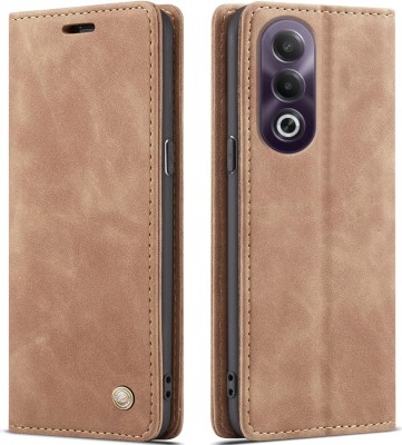 Perkie Flip Cover for OPPO K12X 5G(Brown, Dual Protection)