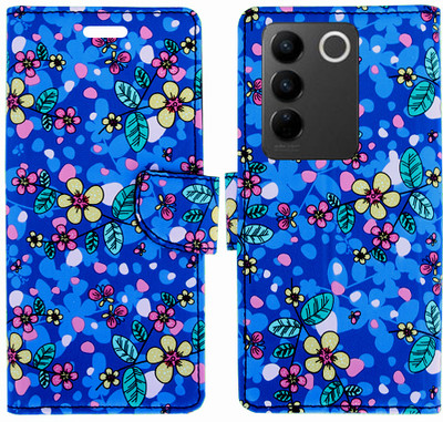Realgo Flip Cover for Vivo V27 5G(Blue, Pack of: 1)