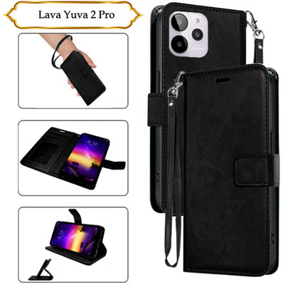 PARGO Flip Cover for Lava Yuva 2 Pro(Black, Pack of: 1)