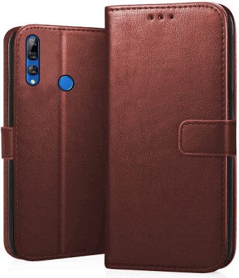 Takshiv Deal Flip Cover for Huawei Y9 Prime(Brown, Dual Protection, Pack of: 1)