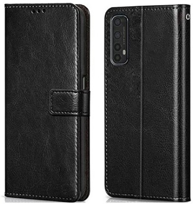AKSP Flip Cover for Wallet Stand Magnetic Closure Realme Narzo 20 Pro(Black, Dual Protection, Pack of: 1)