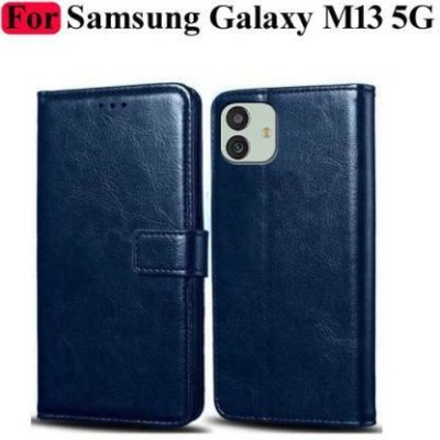 Mycos Flip Cover for SAMSUNG GALAXY M13 5G(Blue, Dual Protection, Pack of: 1)