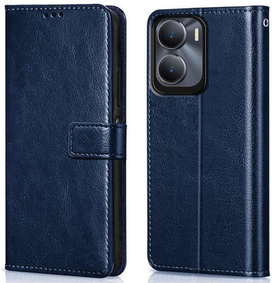 Ridhaniyaa Flip Cover for Vivo T2X 5G(Blue, Dual Protection, Pack of: 1)
