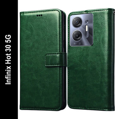 Casotec Flip Cover for Infinix Hot 30 5G(Green, Pack of: 1)