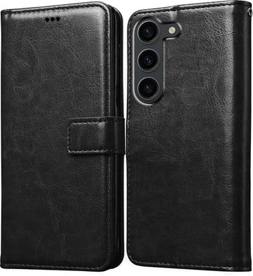 Casotec Flip Cover for Samsung Galaxy S23 5G(Black, Pack of: 1)