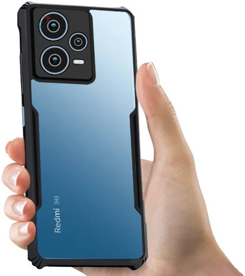 Phone Care Flip Cover for REDMI Note 12 Pro 5G(Black, Transparent, Grip Case, Pack of: 1)