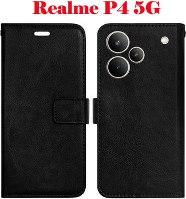 SHANNO Flip Cover for Realme P4 5G(Black, Pack of: 1)