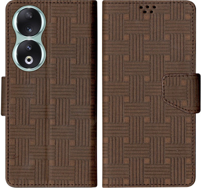 SBMS Flip Cover for HONOR 90 5G Back Cover Case with Magnatic Closure(Brown, Shock Proof, Pack of: 1)