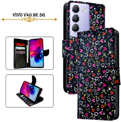 Asmart Flip Cover for Vivo V40 SE 5G(Black, Pack of: 1)