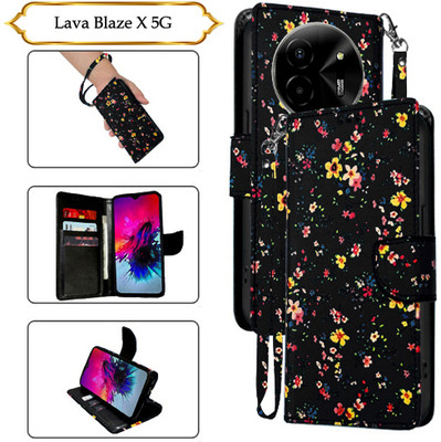 Asmart Flip Cover for Lava Blaze X 5G(Black, Pack of: 1)