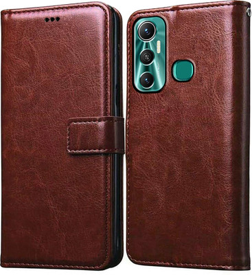 Casotec Flip Cover for Infinix Hot 11 4G(Brown, Pack of: 1)