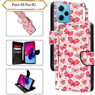 PARGO Flip Cover for Poco X5 Pro 5G(Red, Pack of: 1)