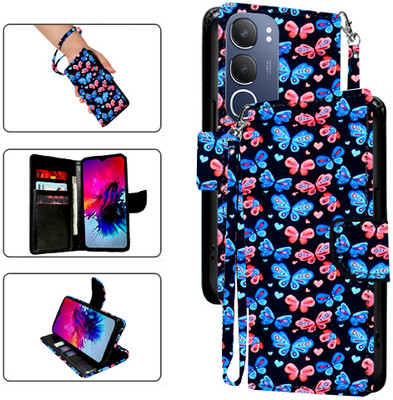 Cutemart Flip Cover for Vivo Y19s 5G(Black, Pack of: 1)
