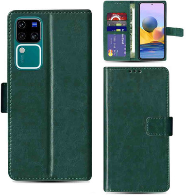 Kalua Mall Flip Cover for Vivo V30 Pro 5G mobile flip cover | Vivo V2319 mobile flip cover | Green(Green, Magnetic Case, Pack of: 1)
