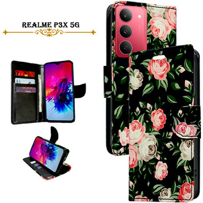 SHANNO Flip Cover for realme P3x 5G(Black, Pack of: 1)