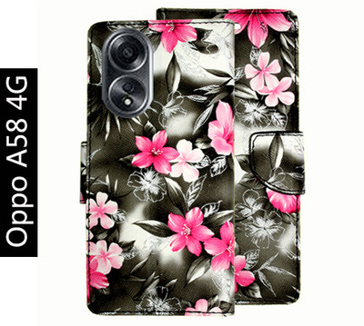 Toklot Flip Cover for Oppo A58 4G(Black, Pack of: 1)