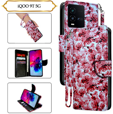 Asmart Flip Cover for iQOO 9T 5G(Red, Pack of: 1)