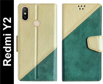 SBMS Flip Cover for Mi Redmi Y2 Back Cover Case with Magnatic Closure(Green, Shock Proof, Pack of: 1)