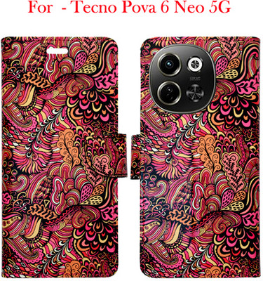 Toklot Flip Cover for Tecno Pova 6 Neo 5G(Red, Pack of: 1)