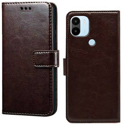 Wynhard Flip Cover for POCO C50, POCO C51, Redmi A1 Plus(Brown, Grip Case, Pack of: 1)