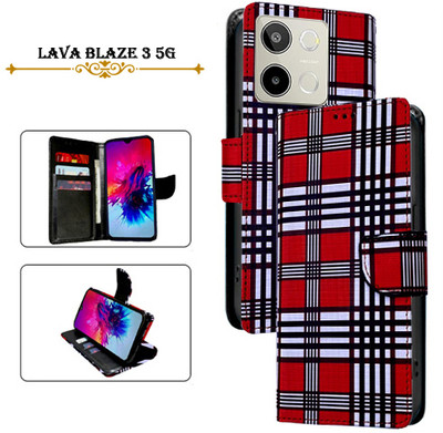 Asmart Flip Cover for Lava Blaze 3 5G(Red, Pack of: 1)